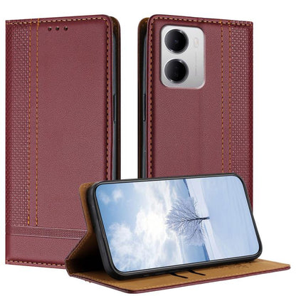 Stitching Design Scratch-Resistant Vegan Leather Phone Case, For Redmi K90 Max 5G, For Redmi 15a 5G, For Redmi A7 Pro 4G 171mm, For Redmi Turbo 5 Max 5G, For Redmi Turbo 5 5G / Poco X8 Pro 5G, For Redmi Note 15 Pro+ 5G Global 163.3                     ...