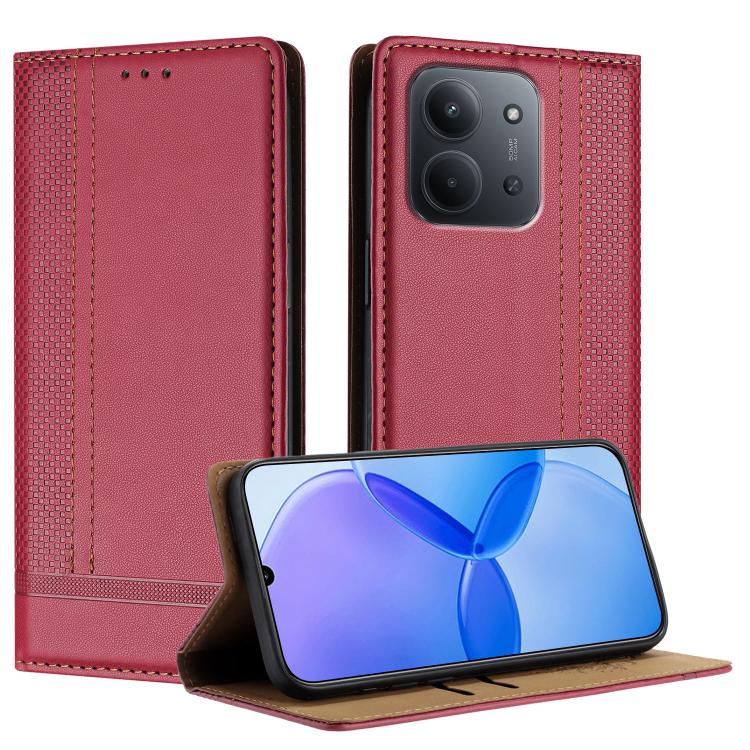 Stitching Design Scratch-Resistant Vegan Leather Phone Case, For Redmi 15 5G Global/15 4G SEA 169.5mm, For Redmi 15 5G / 4G EU 171mm, For Redmi 15C 5G / 4G Global 171, For Redmi A5 4G 173.3mm, For Redmi A5 4G 171.7mm / Poco C71                         ...