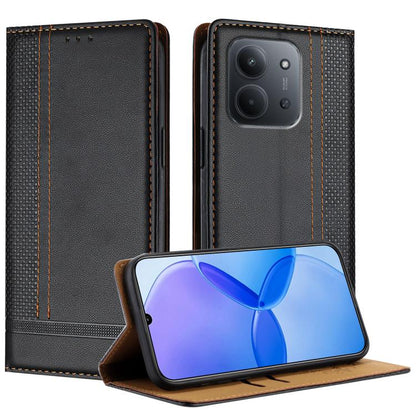 Stitching Design Scratch-Resistant Vegan Leather Phone Case, For Redmi K90 Max 5G, For Redmi 15a 5G, For Redmi A7 Pro 4G 171mm, For Redmi Turbo 5 Max 5G, For Redmi Turbo 5 5G / Poco X8 Pro 5G, For Redmi Note 15 Pro+ 5G Global 163.3                     ...