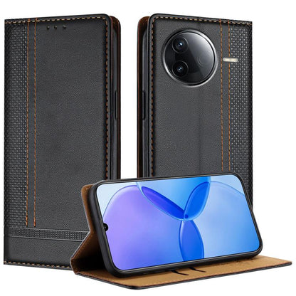 Stitching Design Scratch-Resistant Vegan Leather Phone Case, For Redmi 15 5G Global/15 4G SEA 169.5mm, For Redmi 15 5G / 4G EU 171mm, For Redmi 15C 5G / 4G Global 171, For Redmi A5 4G 173.3mm, For Redmi A5 4G 171.7mm / Poco C71                         ...