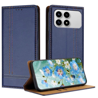 Stitching Design Scratch-Resistant Vegan Leather Phone Case, For Redmi K90 Max 5G, For Redmi 15a 5G, For Redmi A7 Pro 4G 171mm, For Redmi Turbo 5 Max 5G, For Redmi Turbo 5 5G / Poco X8 Pro 5G, For Redmi Note 15 Pro+ 5G Global 163.3                     ...