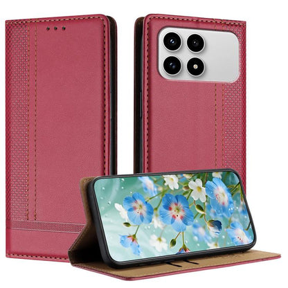 Stitching Design Scratch-Resistant Vegan Leather Phone Case, For Redmi K90 Max 5G, For Redmi 15a 5G, For Redmi A7 Pro 4G 171mm, For Redmi Turbo 5 Max 5G, For Redmi Turbo 5 5G / Poco X8 Pro 5G, For Redmi Note 15 Pro+ 5G Global 163.3                     ...