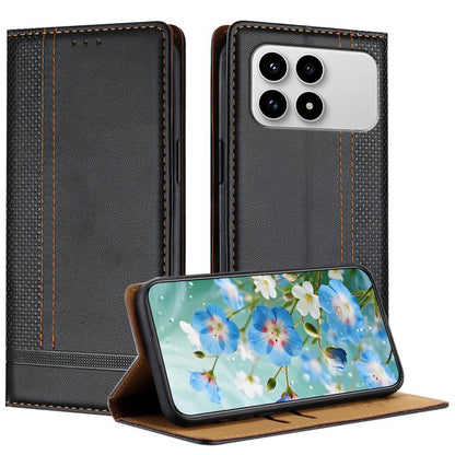 Stitching Design Scratch-Resistant Vegan Leather Phone Case, For Redmi K90 Max 5G, For Redmi 15a 5G, For Redmi A7 Pro 4G 171mm, For Redmi Turbo 5 Max 5G, For Redmi Turbo 5 5G / Poco X8 Pro 5G, For Redmi Note 15 Pro+ 5G Global 163.3                     ...