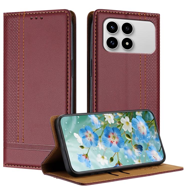 Stitching Design Scratch-Resistant Vegan Leather Phone Case, For Redmi K90 Max 5G, For Redmi 15a 5G, For Redmi A7 Pro 4G 171mm, For Redmi Turbo 5 Max 5G, For Redmi Turbo 5 5G / Poco X8 Pro 5G, For Redmi Note 15 Pro+ 5G Global 163.3                     ...
