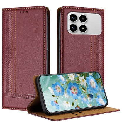 Stitching Design Scratch-Resistant Vegan Leather Phone Case, For Redmi K90 Max 5G, For Redmi 15a 5G, For Redmi A7 Pro 4G 171mm, For Redmi Turbo 5 Max 5G, For Redmi Turbo 5 5G / Poco X8 Pro 5G, For Redmi Note 15 Pro+ 5G Global 163.3                     ...