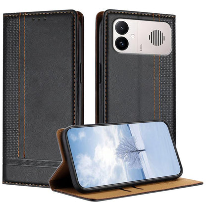 Stitching Design Scratch-Resistant Vegan Leather Phone Case, For Redmi K90 Max 5G, For Redmi 15a 5G, For Redmi A7 Pro 4G 171mm, For Redmi Turbo 5 Max 5G, For Redmi Turbo 5 5G / Poco X8 Pro 5G, For Redmi Note 15 Pro+ 5G Global 163.3                     ...