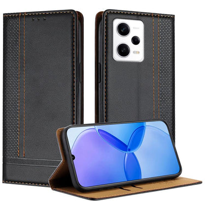 Stitching Design Scratch-Resistant Vegan Leather Phone Case, For Redmi K60 Ultra, For Redmi K70, For Redmi 12 4G, For Redmi Note 12S, For Redmi Note 12 4G Global, For Redmi Note 12 Turbo, For Redmi Note 12 Pro+ Global, For Redmi Note 12 Pro 5G Global  ...