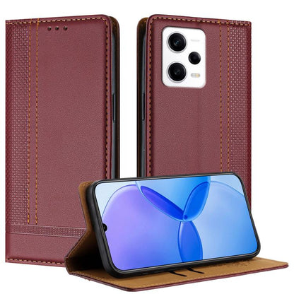 Stitching Design Scratch-Resistant Vegan Leather Phone Case, For Redmi K60 Ultra, For Redmi K70, For Redmi 12 4G, For Redmi Note 12S, For Redmi Note 12 4G Global, For Redmi Note 12 Turbo, For Redmi Note 12 Pro+ Global, For Redmi Note 12 Pro 5G Global  ...