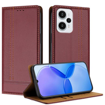 Stitching Design Scratch-Resistant Vegan Leather Phone Case, For Redmi K60 Ultra, For Redmi K70, For Redmi 12 4G, For Redmi Note 12S, For Redmi Note 12 4G Global, For Redmi Note 12 Turbo, For Redmi Note 12 Pro+ Global, For Redmi Note 12 Pro 5G Global  ...