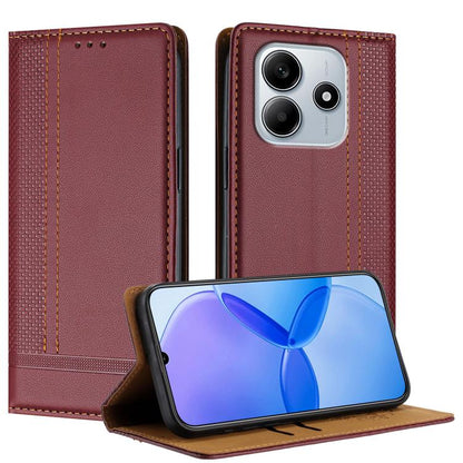 Stitching Design Scratch-Resistant Vegan Leather Phone Case, For Redmi 15 5G Global/15 4G SEA 169.5mm, For Redmi 15 5G / 4G EU 171mm, For Redmi 15C 5G / 4G Global 171, For Redmi A5 4G 173.3mm, For Redmi A5 4G 171.7mm / Poco C71                         ...