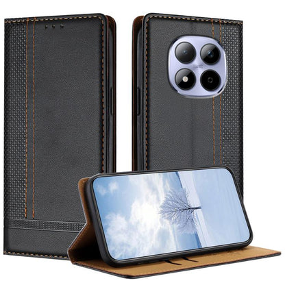 Stitching Design Scratch-Resistant Vegan Leather Phone Case, For Redmi K90 Max 5G, For Redmi 15a 5G, For Redmi A7 Pro 4G 171mm, For Redmi Turbo 5 Max 5G, For Redmi Turbo 5 5G / Poco X8 Pro 5G, For Redmi Note 15 Pro+ 5G Global 163.3                     ...