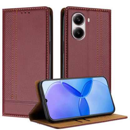 Stitching Design Scratch-Resistant Vegan Leather Phone Case, For Redmi 15 5G Global/15 4G SEA 169.5mm, For Redmi 15 5G / 4G EU 171mm, For Redmi 15C 5G / 4G Global 171, For Redmi A5 4G 173.3mm, For Redmi A5 4G 171.7mm / Poco C71                         ...