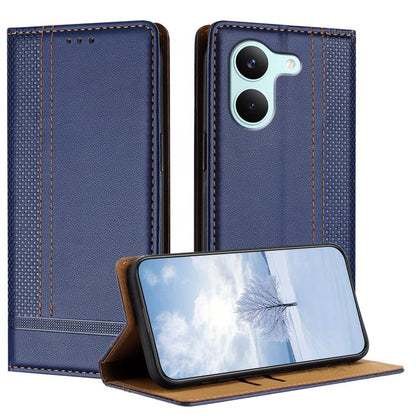 Stitching Design Scratch-Resistant Vegan Leather Phone Case, For Redmi K90 Max 5G, For Redmi 15a 5G, For Redmi A7 Pro 4G 171mm, For Redmi Turbo 5 Max 5G, For Redmi Turbo 5 5G / Poco X8 Pro 5G, For Redmi Note 15 Pro+ 5G Global 163.3                     ...