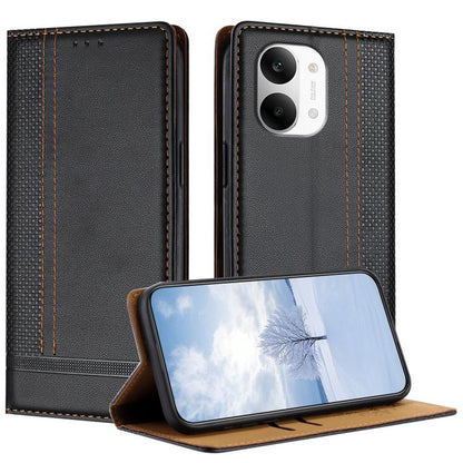 Stitching Design Scratch-Resistant Vegan Leather Phone Case, For Redmi K90 Max 5G, For Redmi 15a 5G, For Redmi A7 Pro 4G 171mm, For Redmi Turbo 5 Max 5G, For Redmi Turbo 5 5G / Poco X8 Pro 5G, For Redmi Note 15 Pro+ 5G Global 163.3                     ...