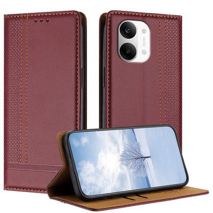 Stitching Design Scratch-Resistant Vegan Leather Phone Case, For Redmi K90 Max 5G, For Redmi 15a 5G, For Redmi A7 Pro 4G 171mm, For Redmi Turbo 5 Max 5G, For Redmi Turbo 5 5G / Poco X8 Pro 5G, For Redmi Note 15 Pro+ 5G Global 163.3                     ...