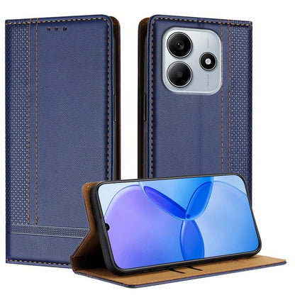 Stitching Design Scratch-Resistant Vegan Leather Phone Case, For Redmi 15 5G Global/15 4G SEA 169.5mm, For Redmi 15 5G / 4G EU 171mm, For Redmi 15C 5G / 4G Global 171, For Redmi A5 4G 173.3mm, For Redmi A5 4G 171.7mm / Poco C71                         ...