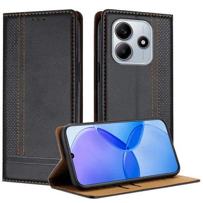 Stitching Design Scratch-Resistant Vegan Leather Phone Case, For Redmi 15 5G Global/15 4G SEA 169.5mm, For Redmi 15 5G / 4G EU 171mm, For Redmi 15C 5G / 4G Global 171, For Redmi A5 4G 173.3mm, For Redmi A5 4G 171.7mm / Poco C71                         ...