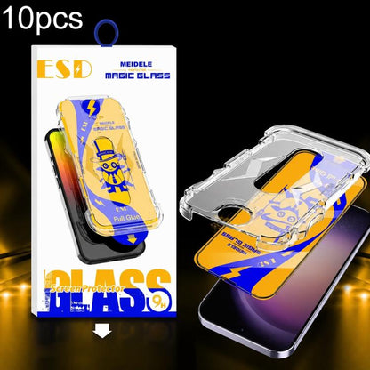 10pcs MEIDELE Easy Install Dust-proof Box HD Tempered Glass Film, Support Ultrasonic Unlock, For Galaxy S26+ 5G, For Galaxy S26 Ultra 5G, For Galaxy S26 5G, For Galaxy S25 / S24 5G, For Galaxy S25+ / S24+ 5G, For Galaxy S25 Ultra 5G                    ...