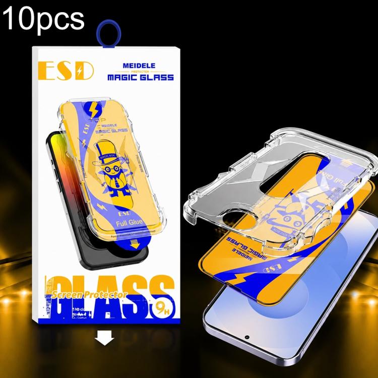 10pcs MEIDELE Easy Install Dust-proof Box HD Tempered Glass Film, Support Ultrasonic Unlock, For Galaxy S26+ 5G, For Galaxy S26 Ultra 5G, For Galaxy S26 5G, For Galaxy S25 / S24 5G, For Galaxy S25+ / S24+ 5G, For Galaxy S25 Ultra 5G                    ...