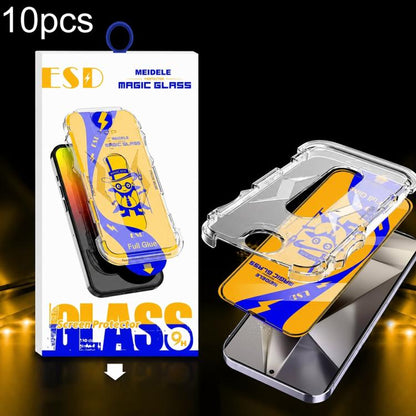 10pcs MEIDELE Easy Install Dust-proof Box HD Tempered Glass Film, Support Ultrasonic Unlock, For Galaxy S26+ 5G, For Galaxy S26 Ultra 5G, For Galaxy S26 5G, For Galaxy S25 / S24 5G, For Galaxy S25+ / S24+ 5G, For Galaxy S25 Ultra 5G                    ...