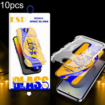 10pcs MEIDELE Easy Install Dust-proof Box HD Tempered Glass Film, Support Ultrasonic Unlock, For Galaxy S26+ 5G, For Galaxy S26 Ultra 5G, For Galaxy S26 5G, For Galaxy S25 / S24 5G, For Galaxy S25+ / S24+ 5G, For Galaxy S25 Ultra 5G                    ...
