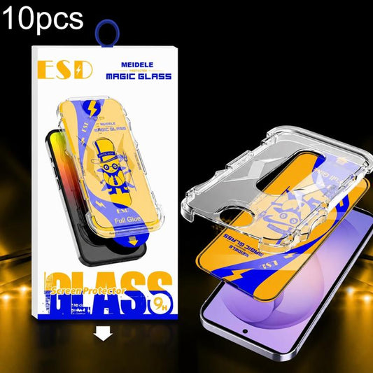 10pcs MEIDELE Easy Install Dust-proof Box HD Tempered Glass Film, Support Ultrasonic Unlock, For Galaxy S26+ 5G, For Galaxy S26 Ultra 5G, For Galaxy S26 5G, For Galaxy S25 / S24 5G, For Galaxy S25+ / S24+ 5G, For Galaxy S25 Ultra 5G                    ...