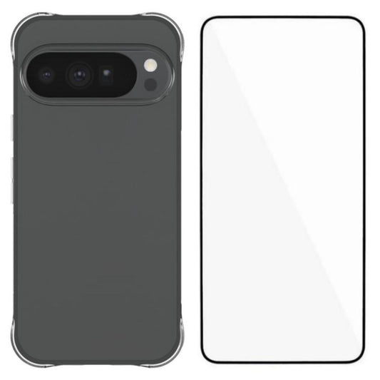 WANLONFENG Transparent Four-Corner Shockproof TPU Phone Case with Screen Film, For Google Pixel 11 Pro XL, For Google Pixel 11, For Google Pixel 11 Pro, For Google Pixel 10a, For Google Pixel 9a, For Google Pixel 9 Pro XL, For Google Pixel 9 Pro       ...