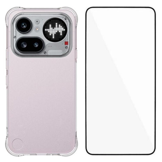 WANLONFENG Transparent Four-Corner Shockproof TPU Phone Case with Screen Film, For Nothing Phone 4a Pro, For Nothing Phone 4a, For Nothing Phone 3a Lite 5G, For Nothing Phone 3 5G, For Nothing CMF Phone 2 Pro, For Nothing Phone 3a Pro