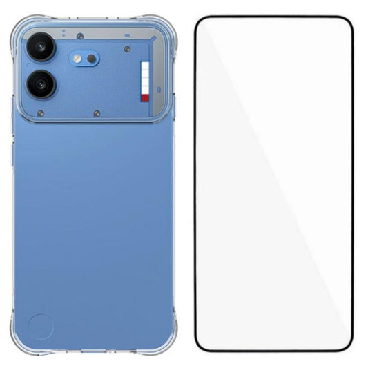 WANLONFENG Transparent Four-Corner Shockproof TPU Phone Case with Screen Film, For Nothing Phone 4b, For Nothing Phone 4a Pro, For Nothing Phone 4a, For Nothing Phone 3a Lite 5G, For Nothing Phone 3 5G, For Nothing CMF Phone 2 Pro                      ...
