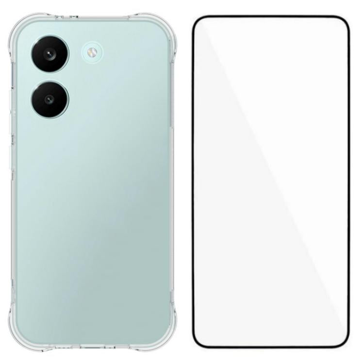 WANLONFENG Transparent Four-Corner Shockproof TPU Phone Case with Screen Film, For Redmi A7 Pro 4G 171mm / Poco C85x 5G, For Redmi 15a 5G, For Redmi Turbo 5 Max / Poco X8 Pro Max 5G, For Redmi Turbo 5 / Xiaomi Poco X8 Pro 5G                            ...
