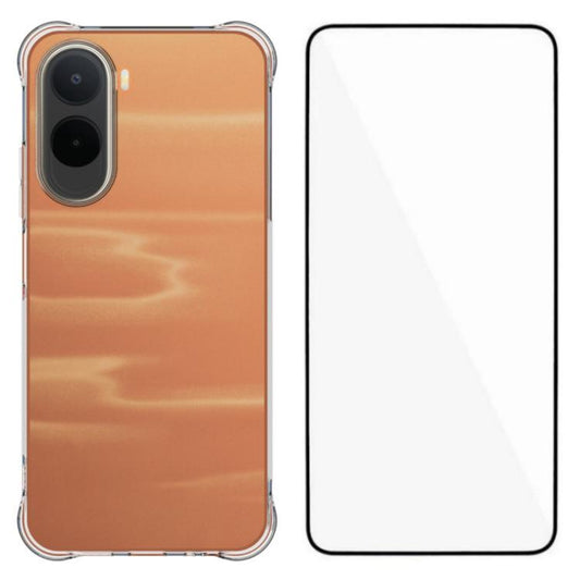 WANLONFENG Transparent Four-Corner Shockproof TPU Phone Case with Screen Film, For Redmi A7 Pro 4G 171mm / Poco C85x 5G, For Redmi 15a 5G, For Redmi Turbo 5 Max / Poco X8 Pro Max 5G, For Redmi Turbo 5 / Xiaomi Poco X8 Pro 5G                            ...