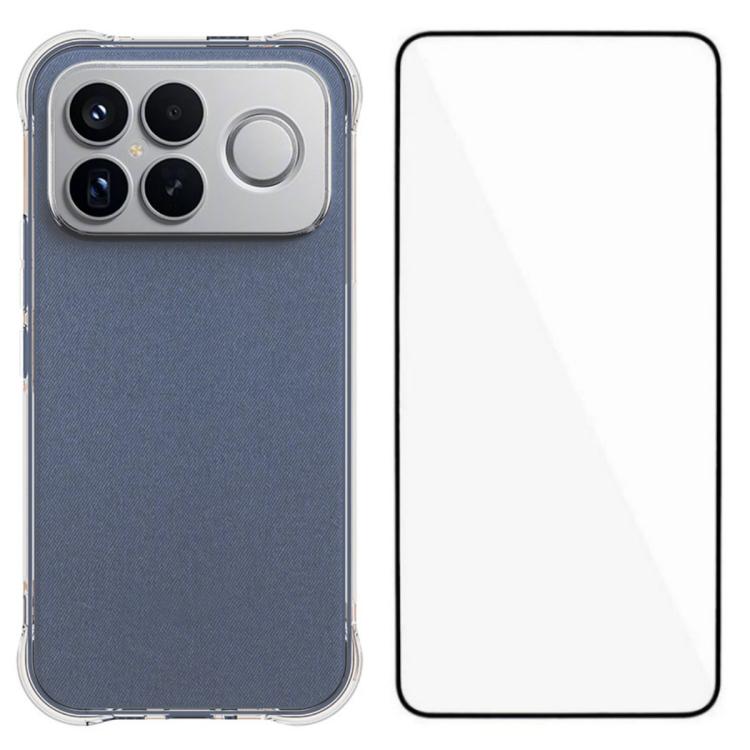 WANLONFENG Transparent Four-Corner Shockproof TPU Phone Case with Screen Film, For Redmi A7 Pro 4G 171mm / Poco C85x 5G, For Redmi 15a 5G, For Redmi Turbo 5 Max / Poco X8 Pro Max 5G, For Redmi Turbo 5 / Xiaomi Poco X8 Pro 5G                            ...