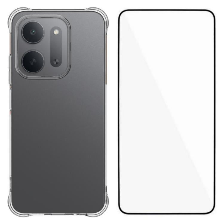 WANLONFENG Transparent Four-Corner Shockproof TPU Phone Case with Screen Film, For Redmi 17C 5G, For Redmi Note 17 Pro Max / 17 Pro+ 5G, For Redmi A7 Pro 4G 171mm / Poco C85x 5G, For Redmi 15a 5G, For Redmi Turbo 5 Max / Poco X8 Pro Max 5G             ...