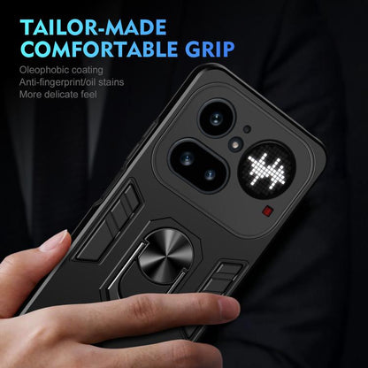 WANLONFENG Armor Kickstand Shockproof Phone Case with 2pcs Screen Films, For Nothing Phone 4a Pro, For Nothing Phone 4a, For Nothing Phone 3a Lite