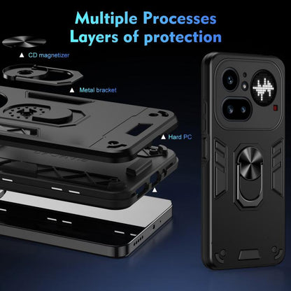 WANLONFENG Armor Kickstand Shockproof Phone Case with 2pcs Screen Films, For Nothing Phone 4a Pro, For Nothing Phone 4a, For Nothing Phone 3a Lite