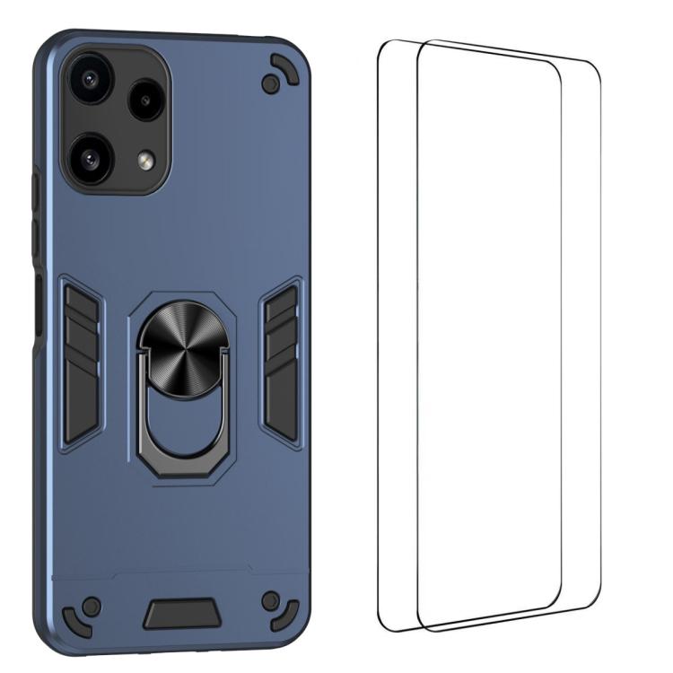 WANLONFENG Armor Kickstand Shockproof Phone Case with 2pcs Screen Films, For Nothing Phone 4a Pro, For Nothing Phone 4a, For Nothing Phone 3a Lite