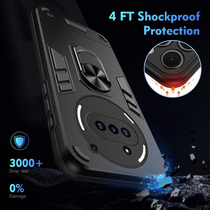 WANLONFENG Armor Kickstand Shockproof Phone Case with 2pcs Screen Films, For Nothing Phone 3a