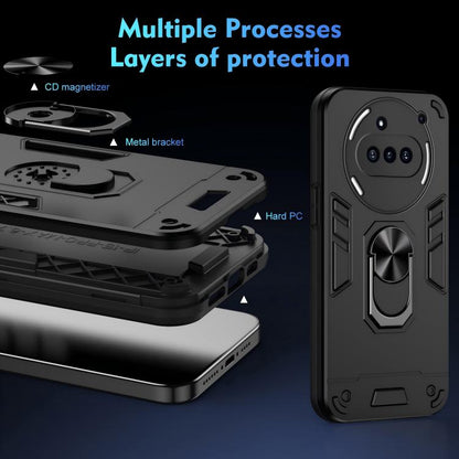 WANLONFENG Armor Kickstand Shockproof Phone Case with 2pcs Screen Films, For Nothing Phone 3a