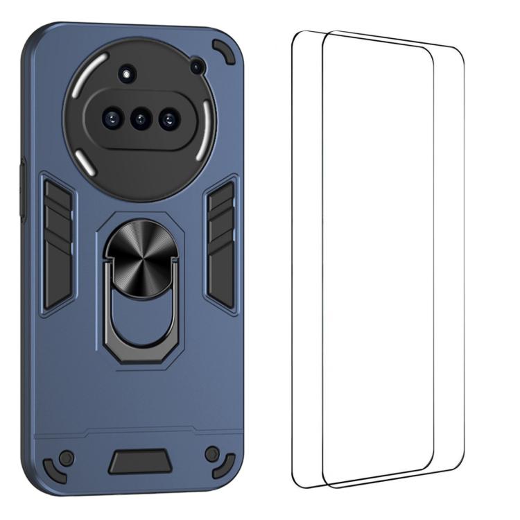 WANLONFENG Armor Kickstand Shockproof Phone Case with 2pcs Screen Films, For Nothing Phone 3a