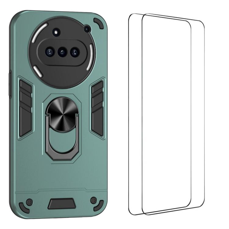 WANLONFENG Armor Kickstand Shockproof Phone Case with 2pcs Screen Films, For Nothing Phone 3a