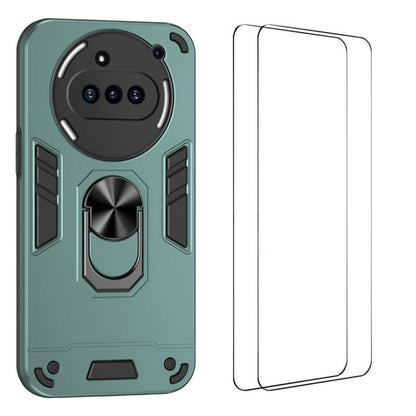 WANLONFENG Armor Kickstand Shockproof Phone Case with 2pcs Screen Films, For Nothing Phone 3a
