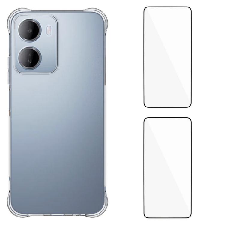WANLONFENG Transparent Four-Corner Shockproof TPU Phone Case with 2pcs Screen Films, For Redmi A7 Pro 4G 171mm / Poco C85x 5G, For Redmi 15a 5G, For Redmi Turbo 5 Max / Poco X8 Pro Max 5G, For Redmi Turbo 5 / Xiaomi Poco X8 Pro 5G                      ...
