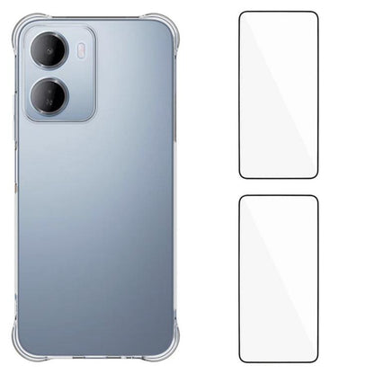 WANLONFENG Transparent Four-Corner Shockproof TPU Phone Case with 2pcs Screen Films, For Redmi A7 Pro 4G 171mm / Poco C85x 5G, For Redmi 15a 5G, For Redmi Turbo 5 Max / Poco X8 Pro Max 5G, For Redmi Turbo 5 / Xiaomi Poco X8 Pro 5G                      ...