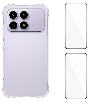 WANLONFENG Transparent Four-Corner Shockproof TPU Phone Case with 2pcs Screen Films, For Redmi A7 Pro 4G 171mm / Poco C85x 5G, For Redmi 15a 5G, For Redmi Turbo 5 Max / Poco X8 Pro Max 5G, For Redmi Turbo 5 / Xiaomi Poco X8 Pro 5G                      ...