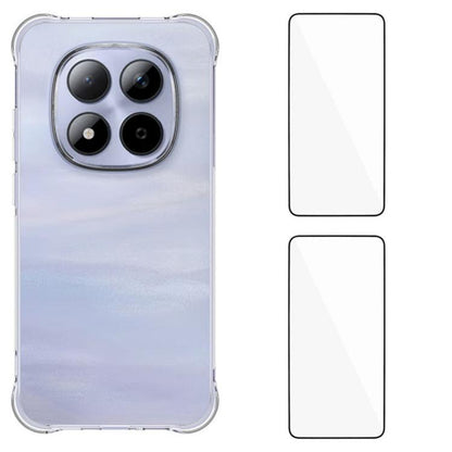 WANLONFENG Transparent Four-Corner Shockproof TPU Phone Case with 2pcs Screen Films, For Redmi A7 Pro 4G 171mm / Poco C85x 5G, For Redmi 15a 5G, For Redmi Turbo 5 Max / Poco X8 Pro Max 5G, For Redmi Turbo 5 / Xiaomi Poco X8 Pro 5G                      ...