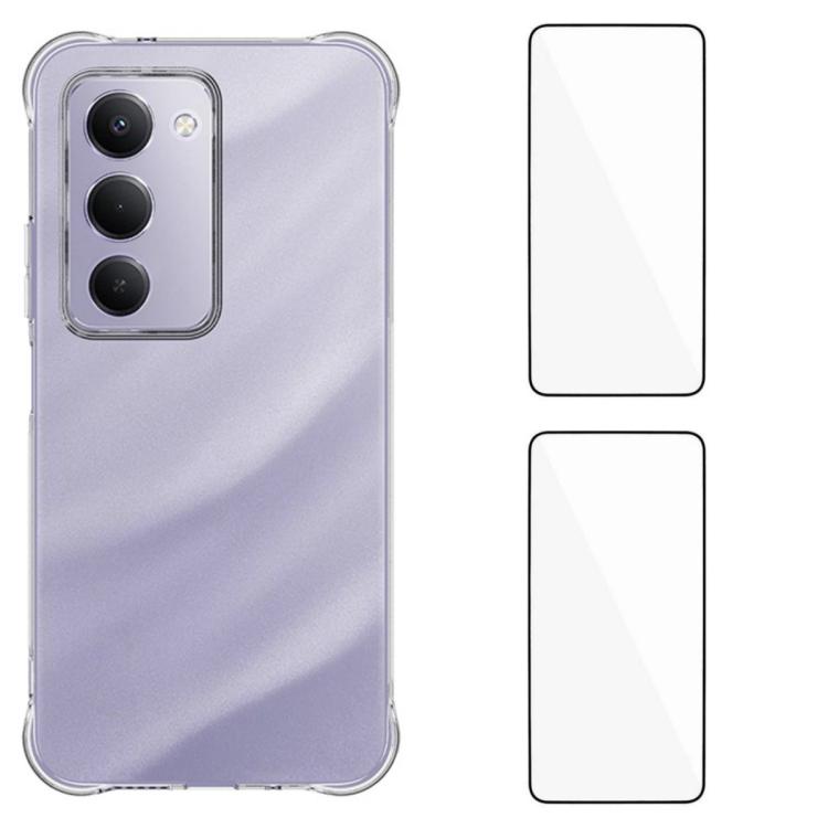 WANLONFENG Transparent Four-Corner Shockproof TPU Phone Case with 2pcs Screen Films, For Redmi A7 Pro 4G 171mm / Poco C85x 5G, For Redmi 15a 5G, For Redmi Turbo 5 Max / Poco X8 Pro Max 5G, For Redmi Turbo 5 / Xiaomi Poco X8 Pro 5G                      ...