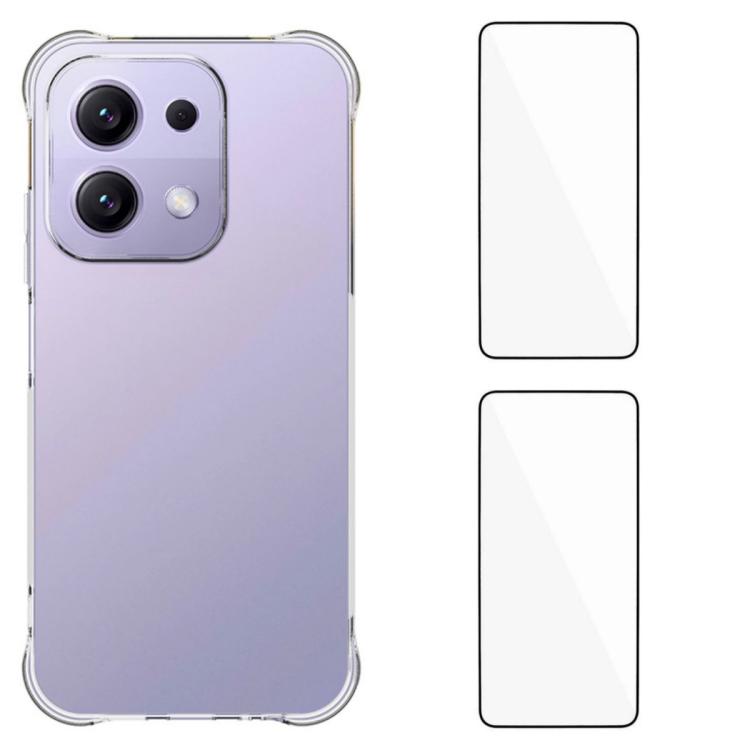 WANLONFENG Transparent Four-Corner Shockproof TPU Phone Case with 2pcs Screen Films, For Redmi A7 Pro 4G 171mm / Poco C85x 5G, For Redmi 15a 5G, For Redmi Turbo 5 Max / Poco X8 Pro Max 5G, For Redmi Turbo 5 / Xiaomi Poco X8 Pro 5G                      ...