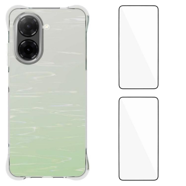 WANLONFENG Transparent Four-Corner Shockproof TPU Phone Case with 2pcs Screen Films, For Redmi A7 Pro 4G 171mm / Poco C85x 5G, For Redmi 15a 5G, For Redmi Turbo 5 Max / Poco X8 Pro Max 5G, For Redmi Turbo 5 / Xiaomi Poco X8 Pro 5G                      ...