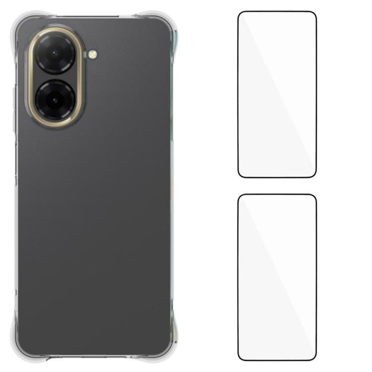 WANLONFENG Transparent Four-Corner Shockproof TPU Phone Case with 2pcs Screen Films, For Redmi A7 Pro 4G 171mm / Poco C85x 5G, For Redmi 15a 5G, For Redmi Turbo 5 Max / Poco X8 Pro Max 5G, For Redmi Turbo 5 / Xiaomi Poco X8 Pro 5G                      ...