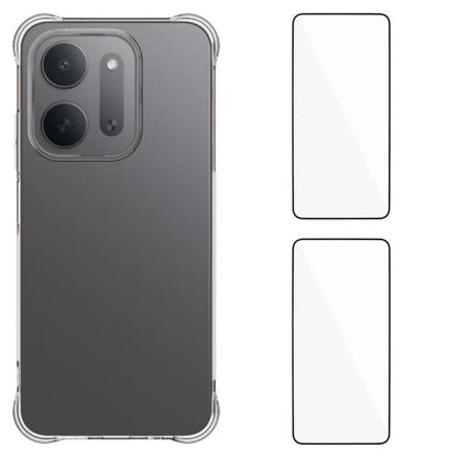 WANLONFENG Transparent Four-Corner Shockproof TPU Phone Case with 2pcs Screen Films, For Redmi 17C 5G, For Redmi Note 17 Pro Max / 17 Pro+ 5G, For Redmi A7 Pro 4G 171mm / Poco C85x 5G, For Redmi 15a 5G, For Redmi Turbo 5 Max / Poco X8 Pro Max 5G       ...